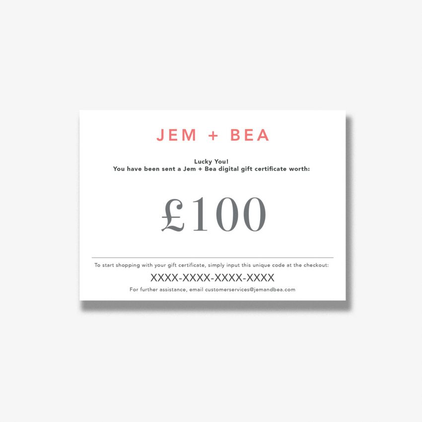 Jem+Bea Gift Voucher 100