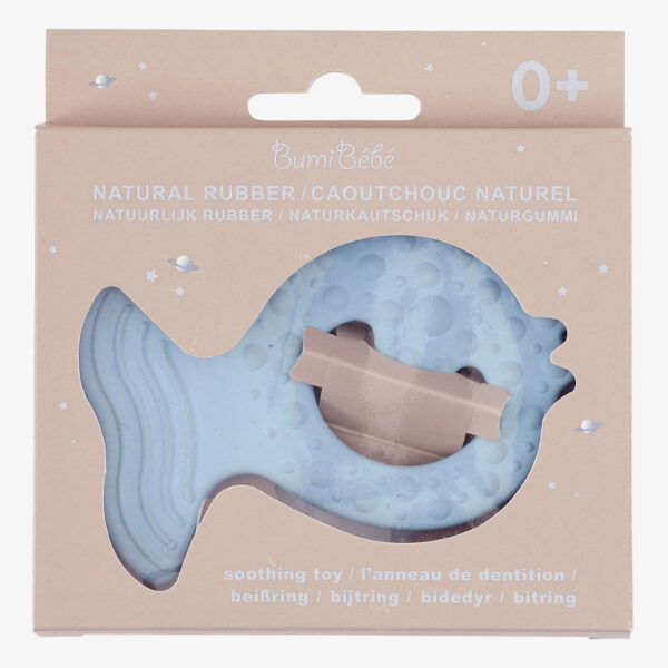 Hevea Bumi bebe fish soother blue