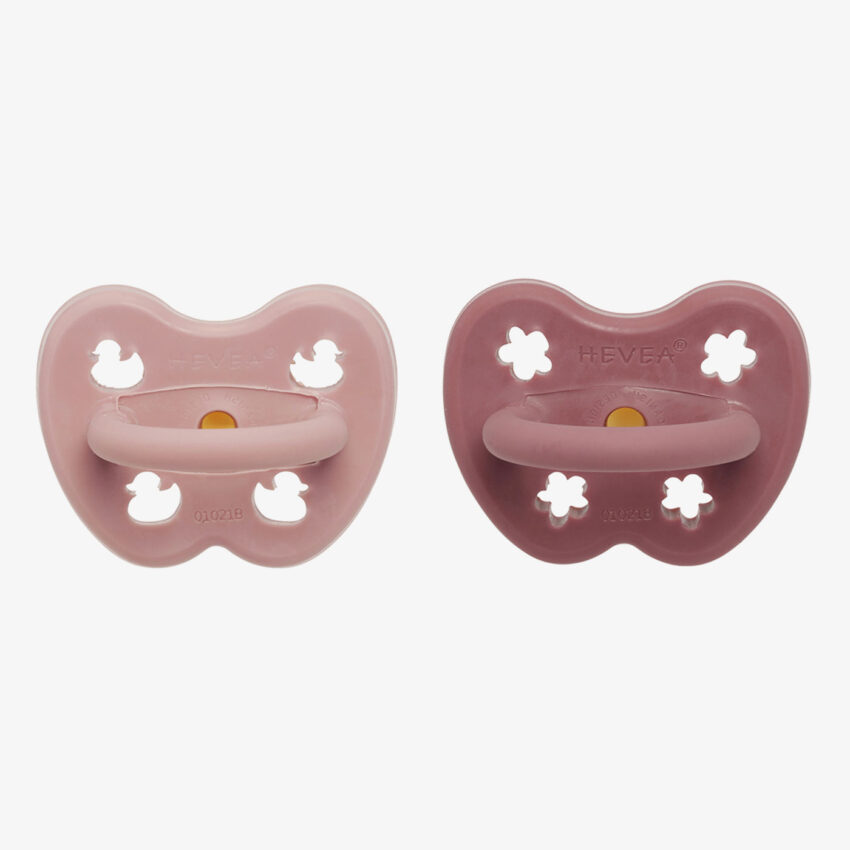 Hevea rubber pacifiers 2 pack blush rosewood