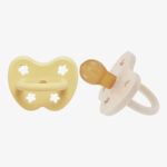 Hevea rubber pacifiers 2 pack butter & milky white